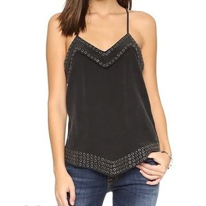 RORY BECA 100% Silk Grommet Top